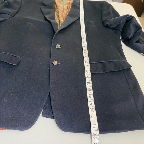 Lauren Ralph Lauren Paisley Lining Suit Blazer Sport Coat Men Size 46 Black - Picture 8 of 10